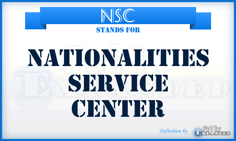NSC - Nationalities Service Center