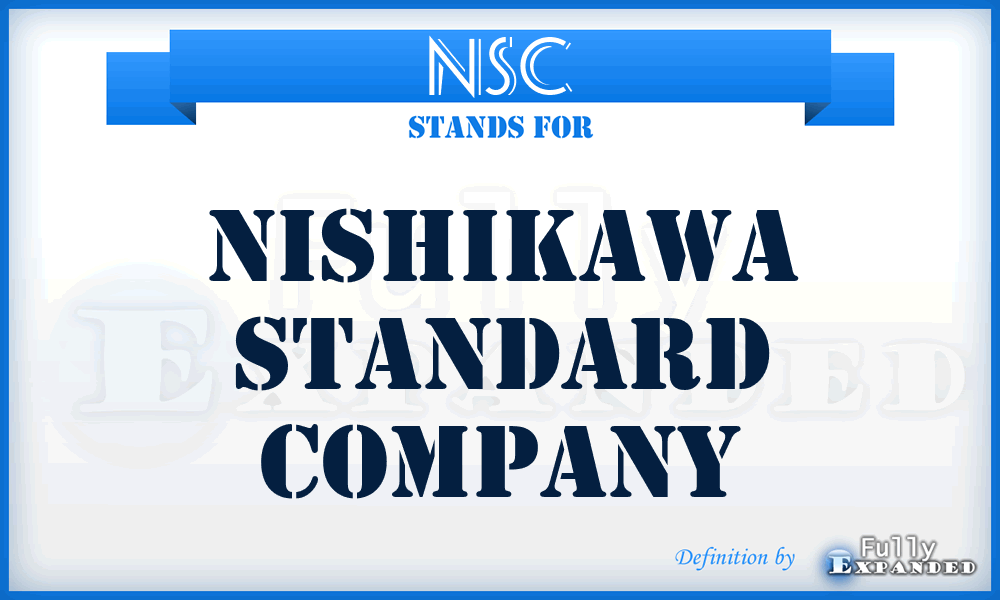 NSC - Nishikawa Standard Company