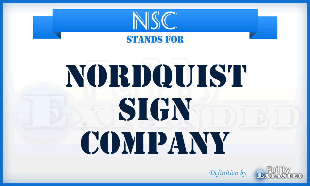 NSC - Nordquist Sign Company