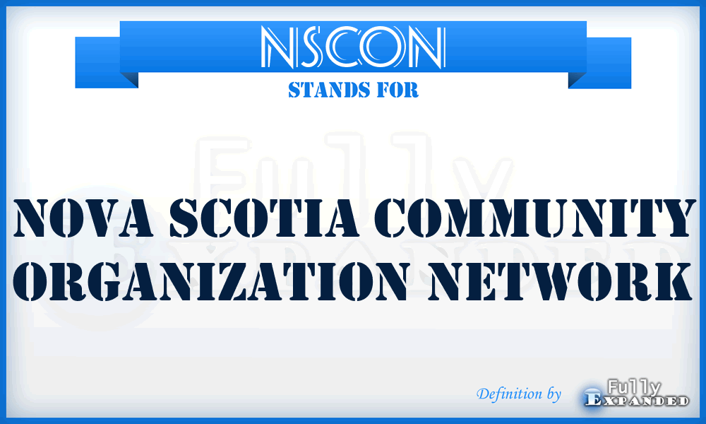 NSCON - Nova Scotia Community Organization Network