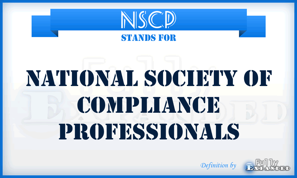 NSCP - National Society of Compliance Professionals