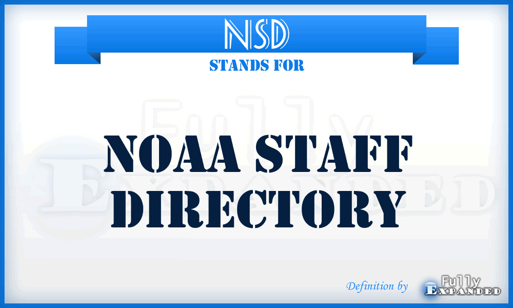 NSD - NOAA Staff Directory