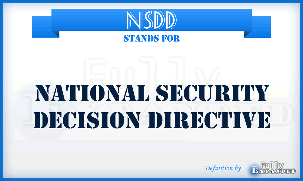 NSDD - National security decision directive