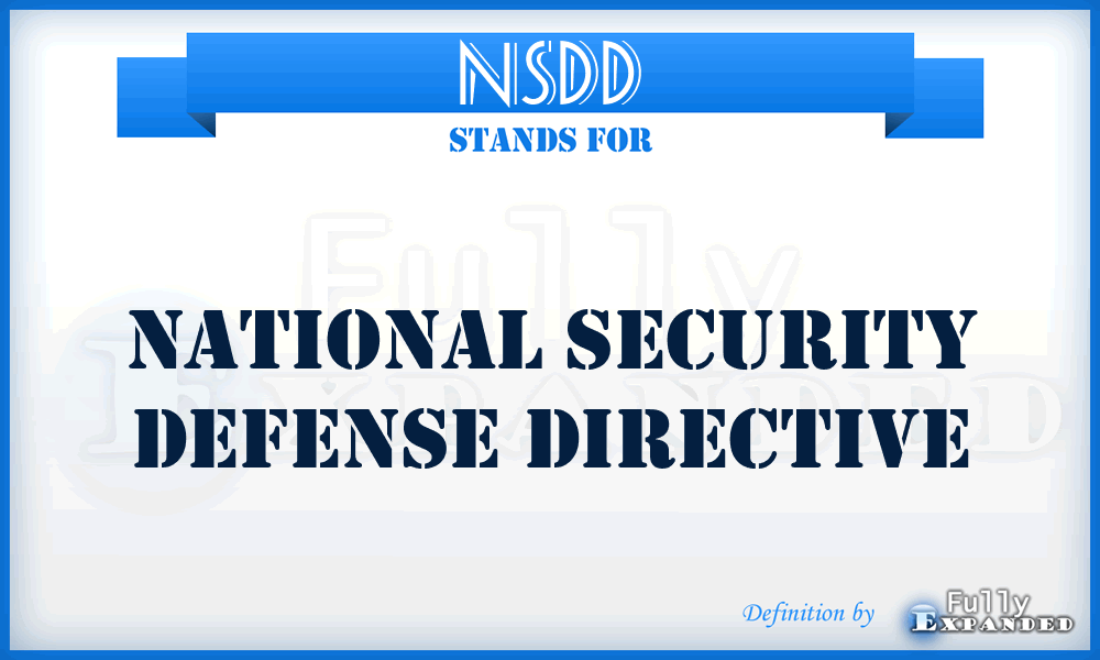 NSDD - National security defense directive