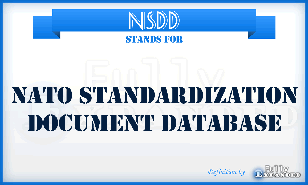 NSDD - Nato Standardization Document Database