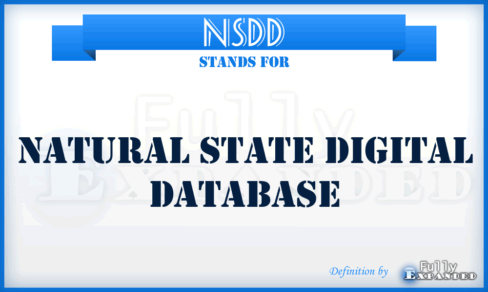 NSDD - Natural State Digital Database