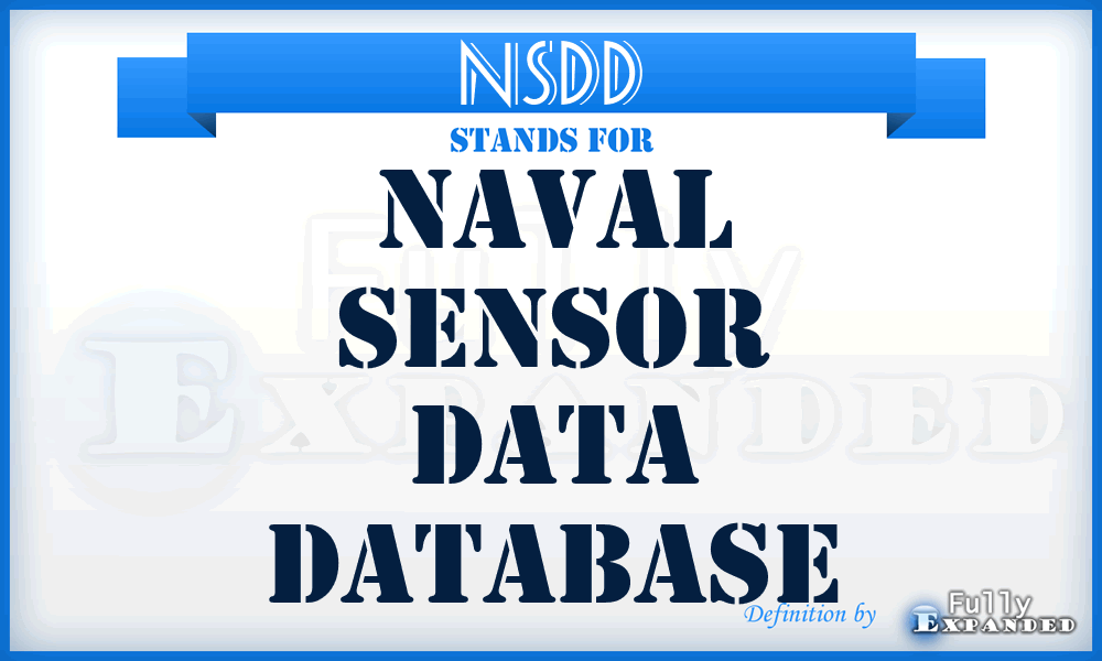 NSDD - Naval Sensor Data Database