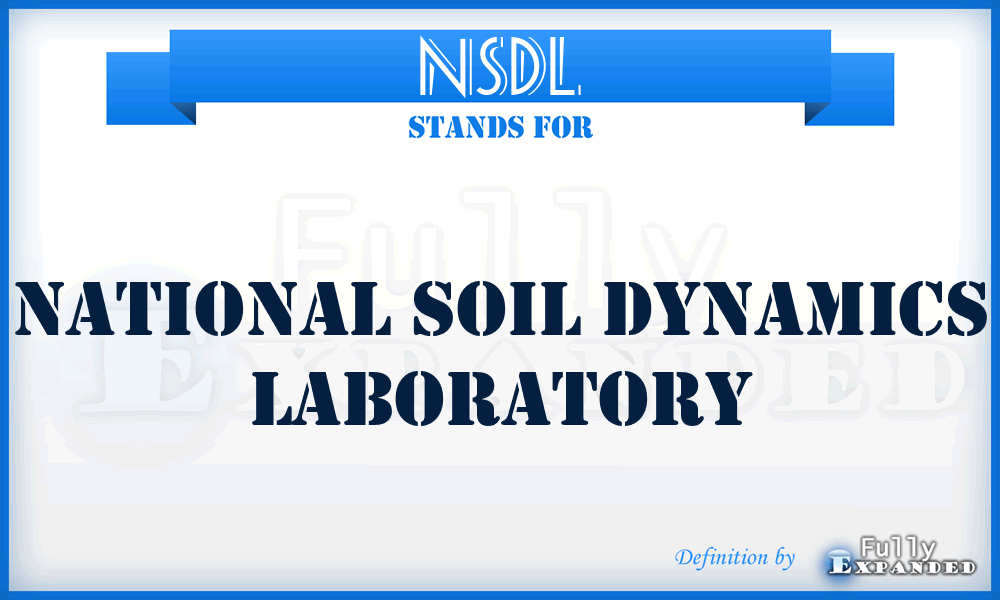 NSDL - National Soil Dynamics Laboratory