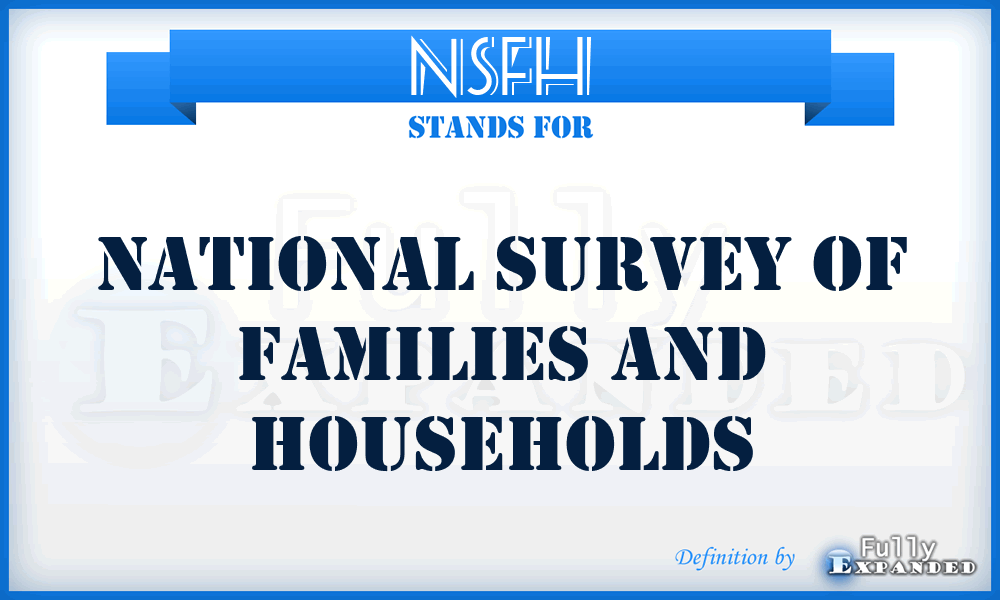 NSFH - National Survey of Families and Households