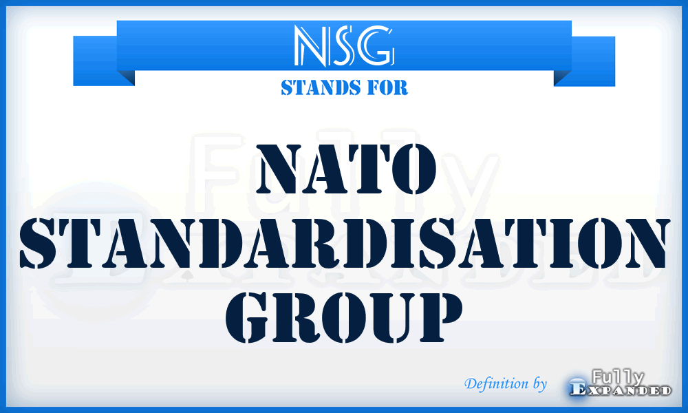 NSG - NATO Standardisation Group