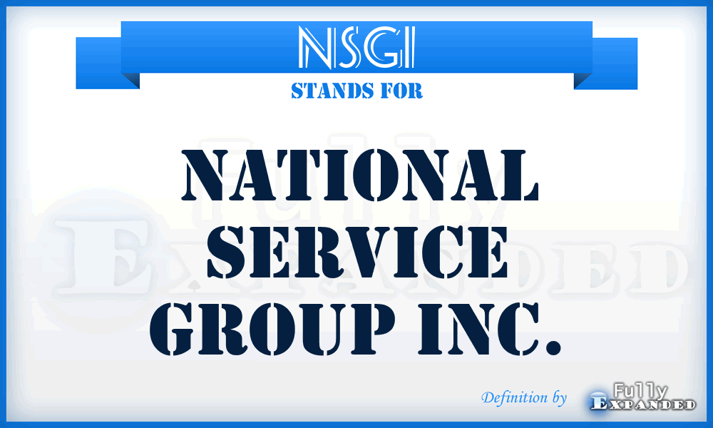NSGI - National Service Group Inc.