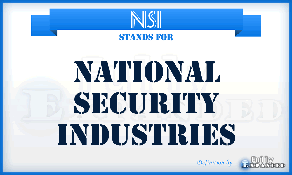 NSI - National Security Industries