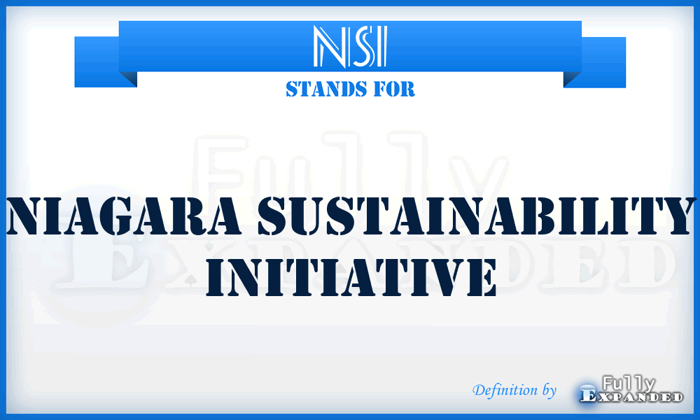 NSI - Niagara Sustainability Initiative