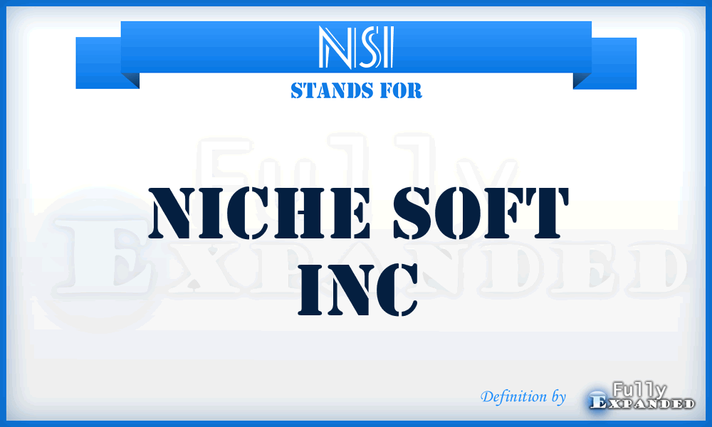 NSI - Niche Soft Inc