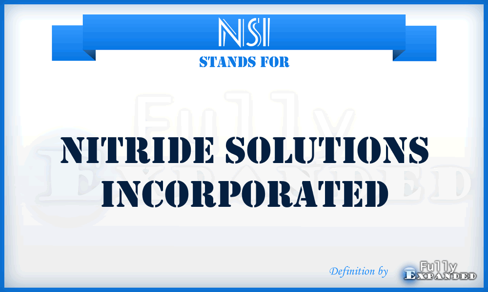 NSI - Nitride Solutions Incorporated