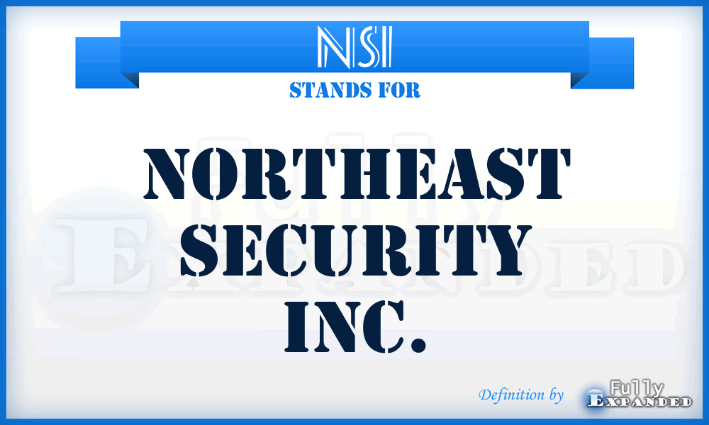 NSI - Northeast Security Inc.