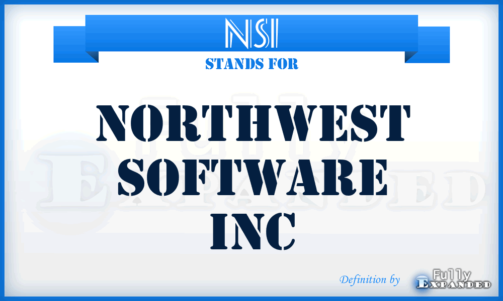 NSI - Northwest Software Inc