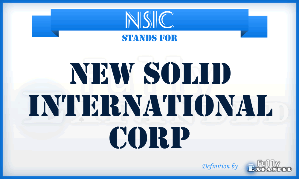 NSIC - New Solid International Corp