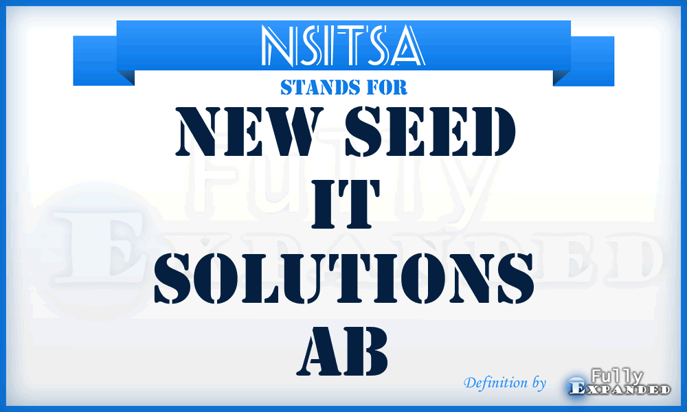 NSITSA - New Seed IT Solutions Ab