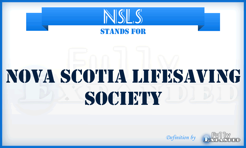 NSLS - Nova Scotia Lifesaving Society