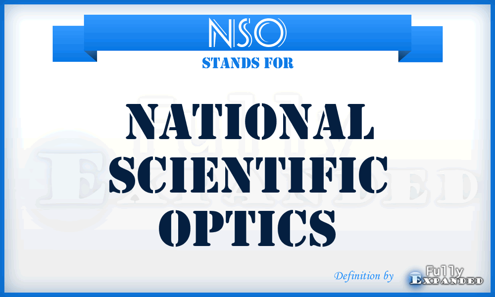 NSO - National Scientific Optics