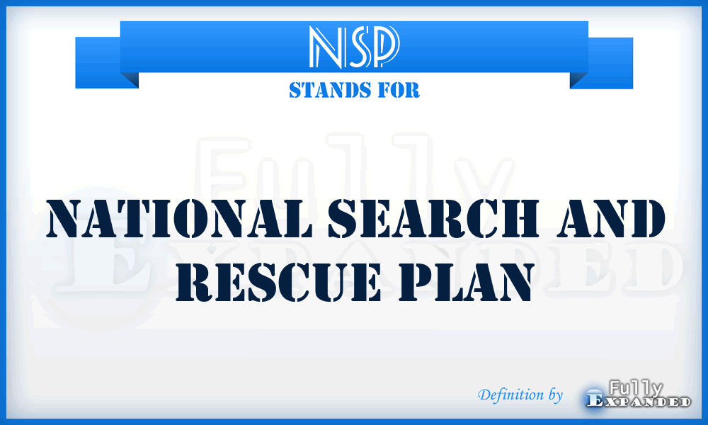 NSP - National Search and Rescue Plan
