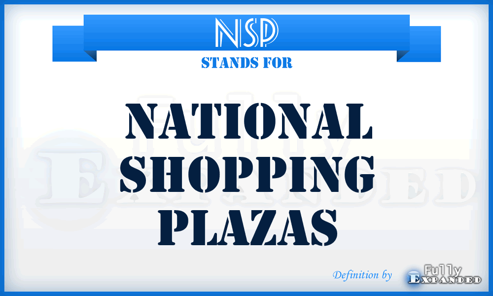 NSP - National Shopping Plazas