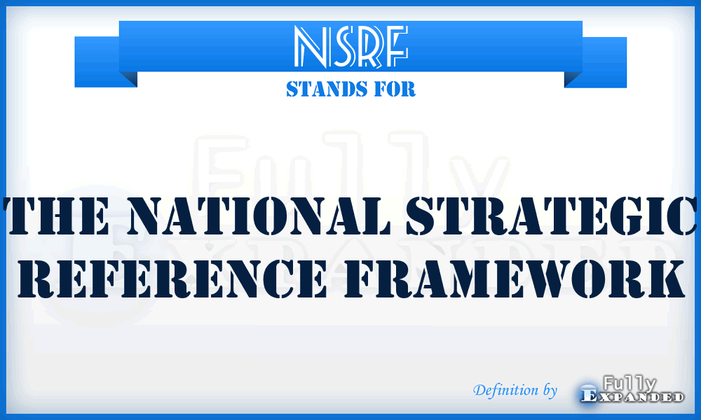 NSRF - the National Strategic Reference Framework