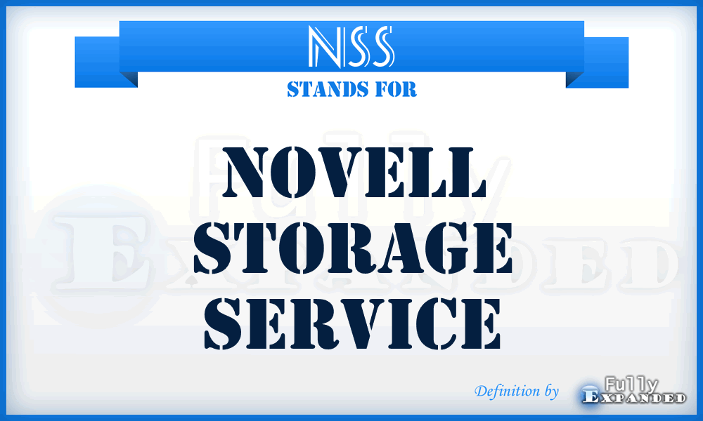 NSS - Novell Storage Service