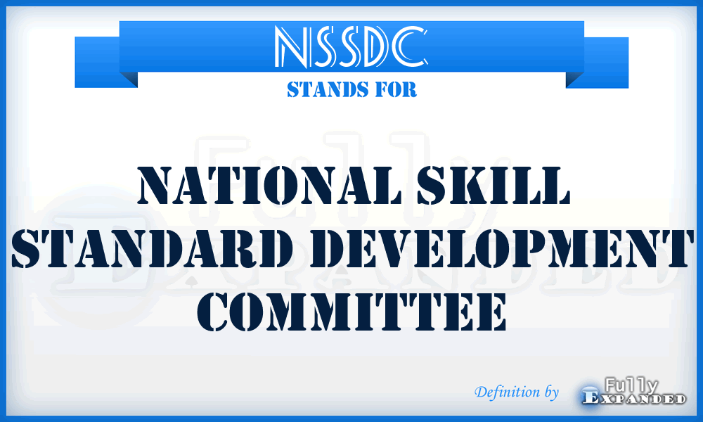 NSSDC - National Skill Standard Development Committee