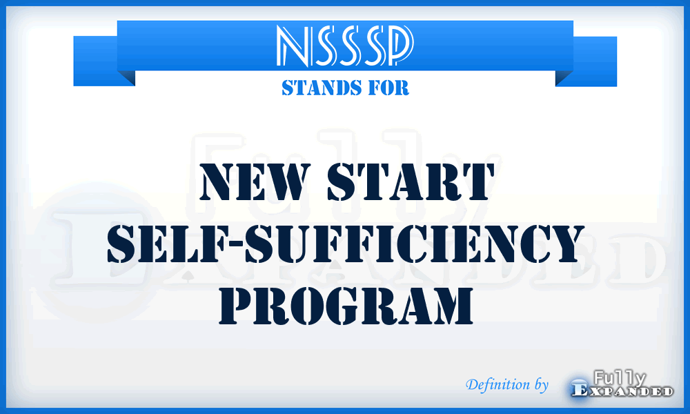 NSSSP - New Start Self-Sufficiency Program