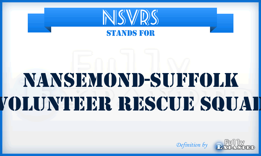 NSVRS - Nansemond-Suffolk Volunteer Rescue Squad