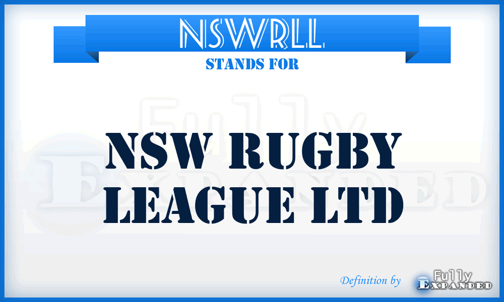 NSWRLL - NSW Rugby League Ltd