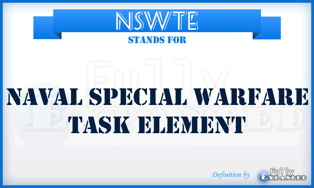 NSWTE - Naval special warfare task element