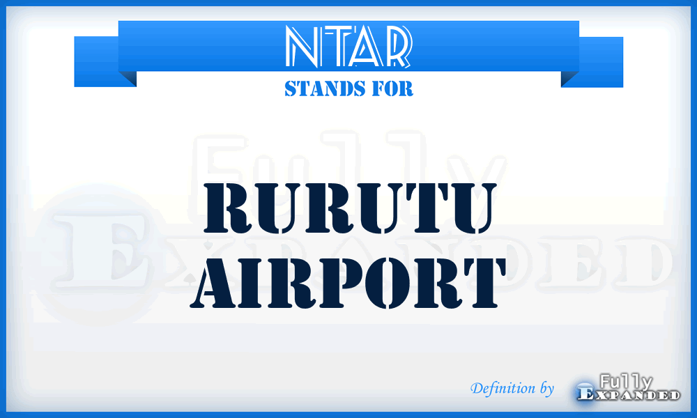 NTAR - Rurutu airport