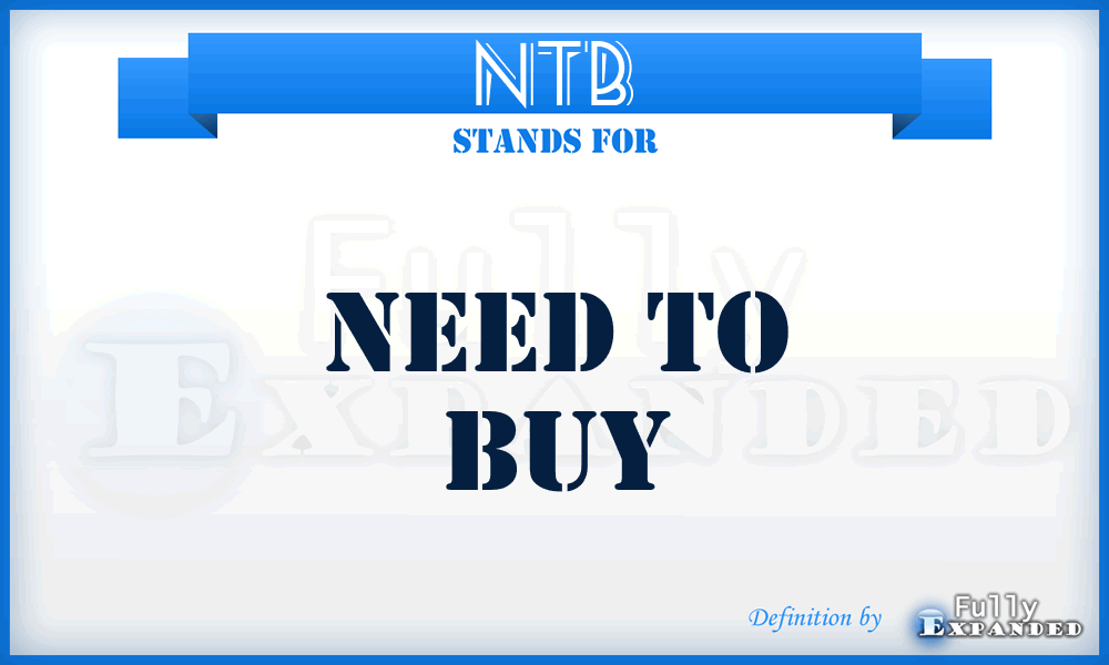 NTB - need to buy