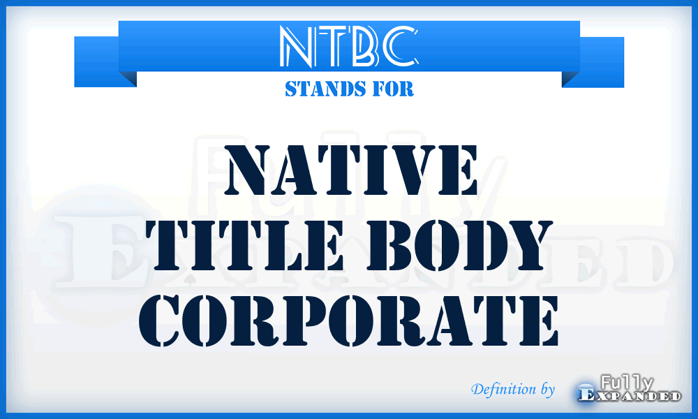 NTBC - Native Title Body Corporate