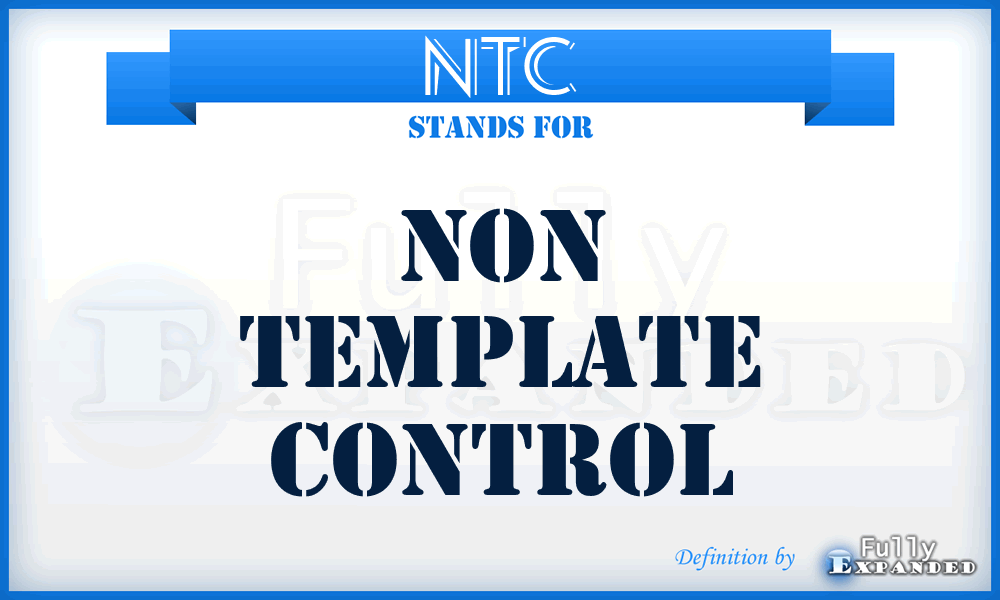 NTC - non template control