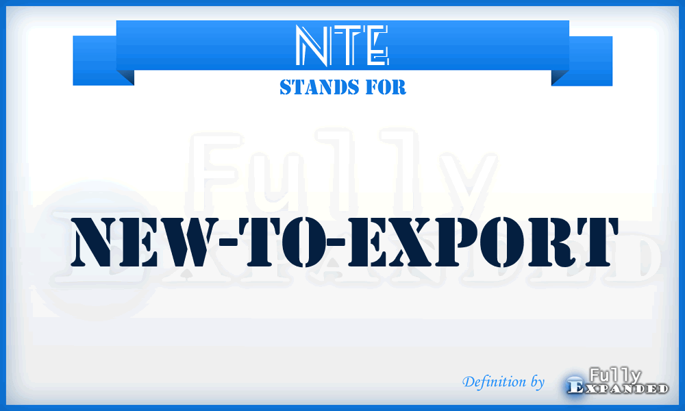 NTE - New-to-Export