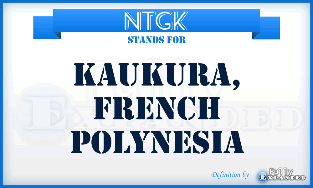 NTGK - Kaukura, French Polynesia