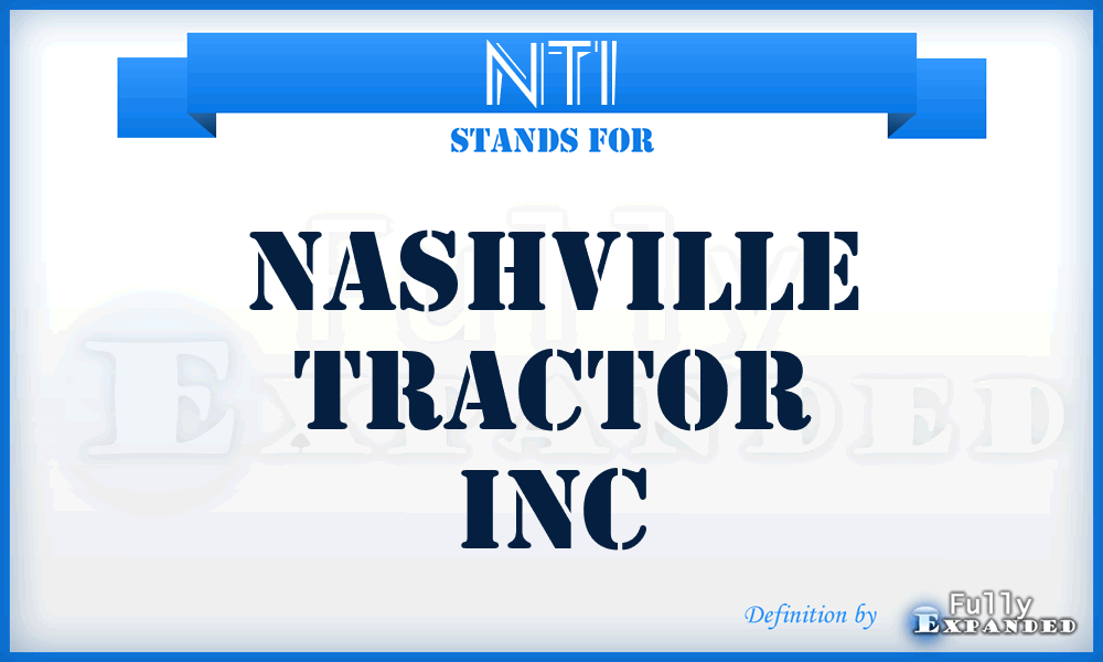NTI - Nashville Tractor Inc