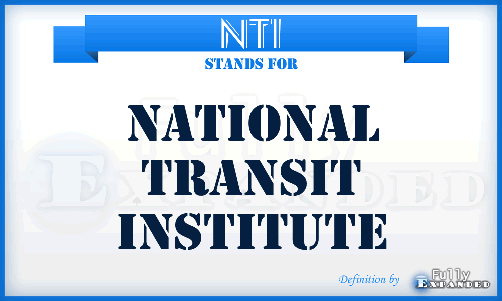 NTI - National Transit Institute