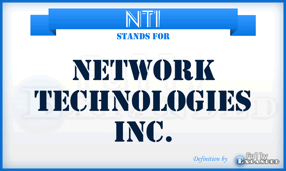 NTI - Network Technologies Inc.
