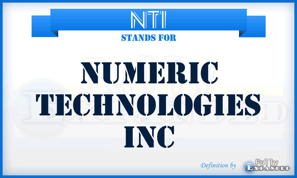 NTI - Numeric Technologies Inc