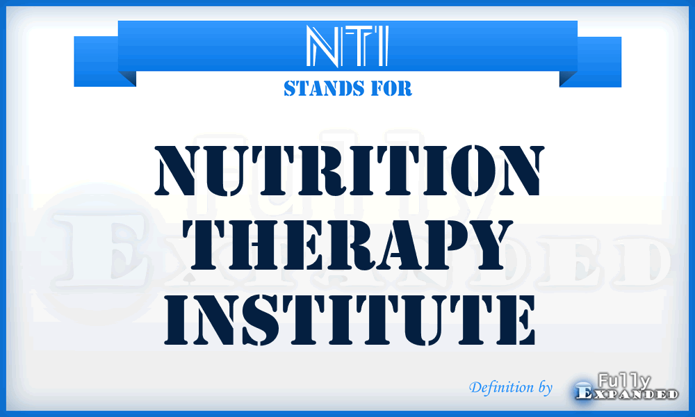 NTI - Nutrition Therapy Institute