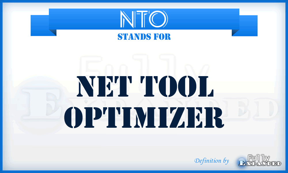 NTO - Net Tool Optimizer