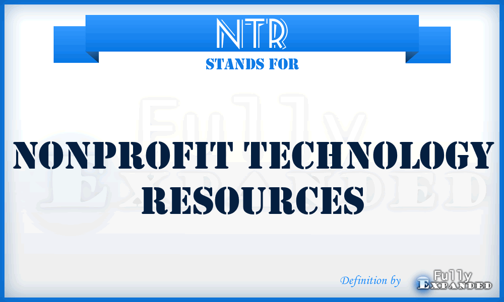 NTR - Nonprofit Technology Resources