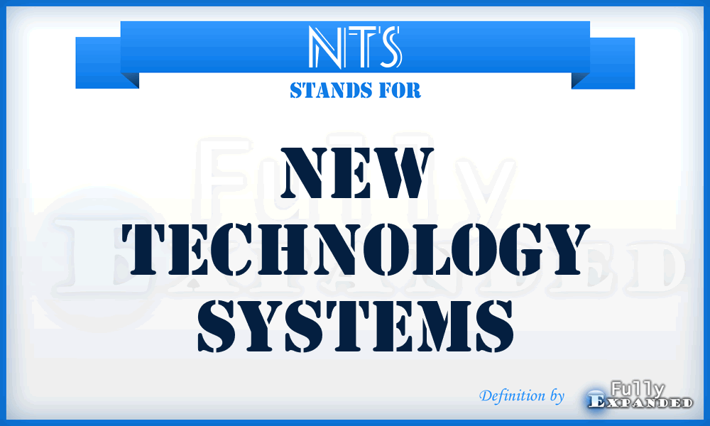 NTS - New Technology Systems