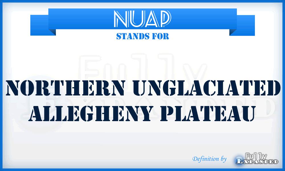 NUAP - Northern Unglaciated Allegheny Plateau