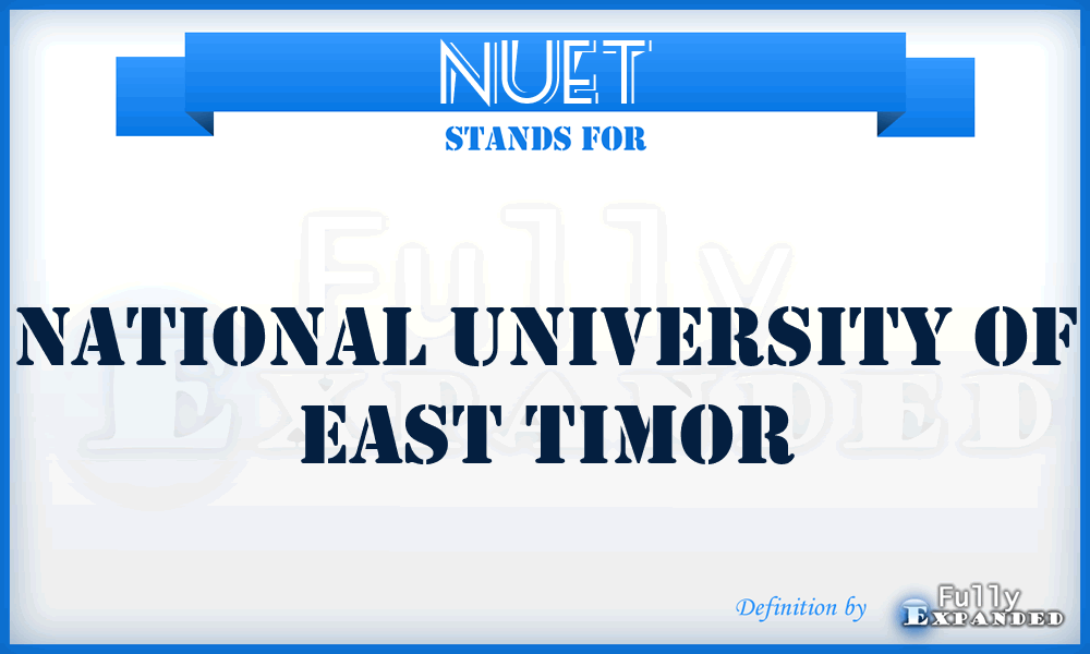 NUET - National University of East Timor